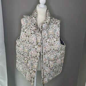 J. Crew Liberty Facto. Floral Puffer Vest